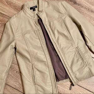a.n.a tan faux leather jacket